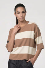 Load image into Gallery viewer, Monari Colour Block Sweatshirt in Brown Sugar Striped
