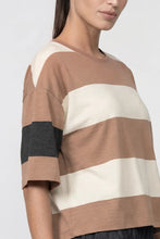 Load image into Gallery viewer, Monari Colour Block Sweatshirt in Brown Sugar Striped
