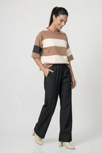 Load image into Gallery viewer, Monari Colour Block Sweatshirt in Brown Sugar Striped
