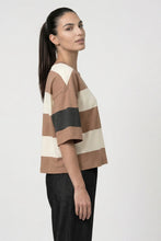 Load image into Gallery viewer, Monari Colour Block Sweatshirt in Brown Sugar Striped
