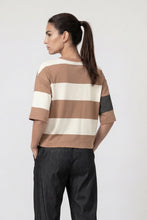 Load image into Gallery viewer, Monari Colour Block Sweatshirt in Brown Sugar Striped
