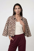 Load image into Gallery viewer, Monari Jacket with Leopard Print In Brown Sugar Stripes
