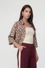 Load image into Gallery viewer, Monari Jacket with Leopard Print In Brown Sugar Stripes
