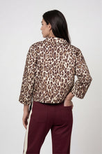 Load image into Gallery viewer, Monari Jacket with Leopard Print In Brown Sugar Stripes
