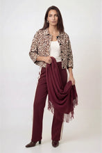 Load image into Gallery viewer, Monari Jacket with Leopard Print In Brown Sugar Stripes

