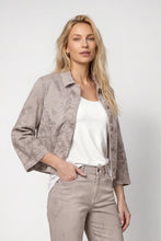 Load image into Gallery viewer, Monari Denim Jacket with Ornamental Pattern in Taupe
