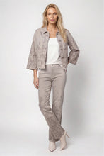 Load image into Gallery viewer, Monari Denim Jacket with Ornamental Pattern in Taupe
