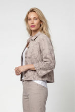 Load image into Gallery viewer, Monari Denim Jacket with Ornamental Pattern in Taupe
