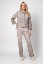 Load image into Gallery viewer, Monari Denim Jacket with Ornamental Pattern in Taupe
