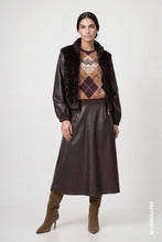 Load image into Gallery viewer, Monari Faux leather skirt in Black Coffee
