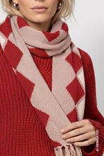 Load image into Gallery viewer, Monari Diamond-Patterned Knitted Scarf
