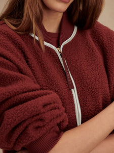 Varley Hansley Fleece Jacket in New Maroon