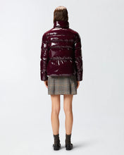 Load image into Gallery viewer, Pinko Padded Crystal Nylon Pea Coat in Bordeaux
