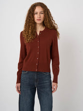 Load image into Gallery viewer, Repeat Fine-Knit Organic Cashmere Cardigan in Flame
