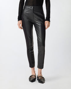 Pinko Leather and Stretch Fabric Trousers