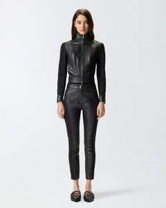 Pinko Leather and Stretch Fabric Trousers