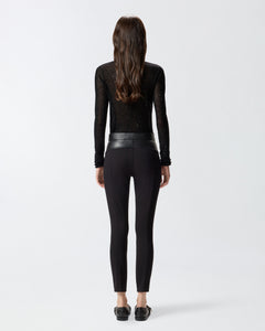 Pinko Leather and Stretch Fabric Trousers