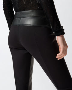 Pinko Leather and Stretch Fabric Trousers