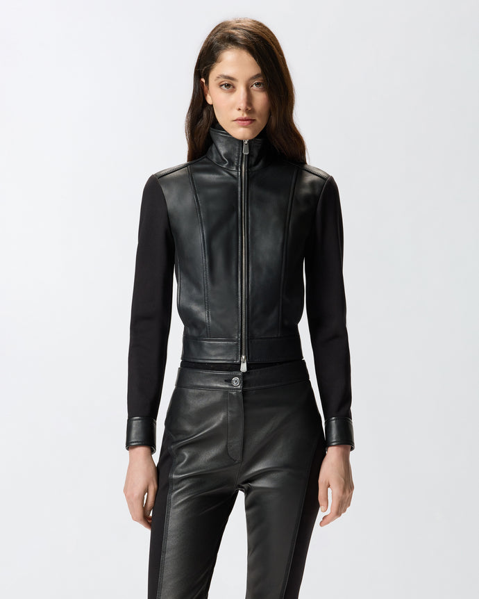 Pinko Dual-Fabric Biker Jacket