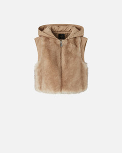 Pinko Padded Faux Fur Gilet with Hood