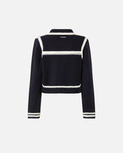 Load image into Gallery viewer, Pinko Preppy-Style Cardigan in Blue/White
