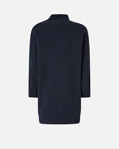 Pinko Buttoned Fleece Maxi-Sweater in Navy