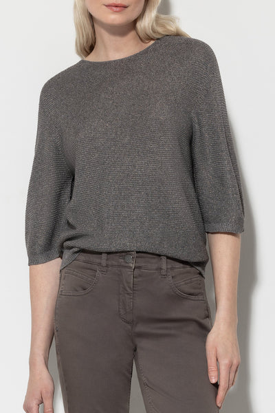 Luisa Cerano Round Neck Sweater in Taupe