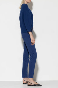 LUISA CERANO Long Sleeve Pullover in Deep Blue