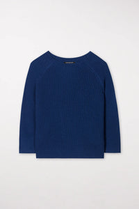 LUISA CERANO Long Sleeve Pullover in Deep Blue