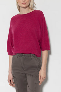 Luisa Cerano Cashmere-Blend Sweater in Berry Pink