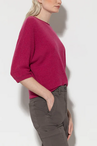 Luisa Cerano Cashmere-Blend Sweater in Berry Pink