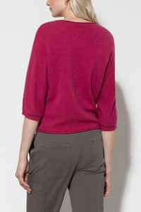 Luisa Cerano Cashmere-Blend Sweater in Berry Pink