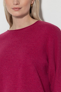 Luisa Cerano Cashmere-Blend Sweater in Berry Pink