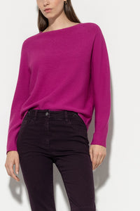 Luisa Cerano Fine knit Sweater with Boxy Fit in Pink