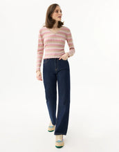 Load image into Gallery viewer, Leo &amp; Ugo V-Sweater Pink/Beige
