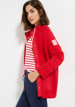 Load image into Gallery viewer, Olsen Sporty Mock Knit Cardigan in Red
