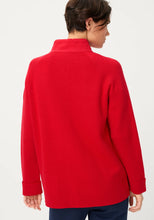 Load image into Gallery viewer, Olsen Sporty Mock Knit Cardigan in Red
