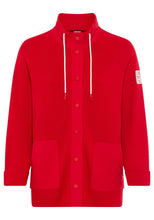 Load image into Gallery viewer, Olsen Sporty Mock Knit Cardigan in Red
