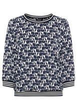 Load image into Gallery viewer, Olsen Allover Geo Print T-Shirt in Navy

