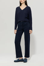 Load image into Gallery viewer, Luisa Cerano V-sweater in Navy
