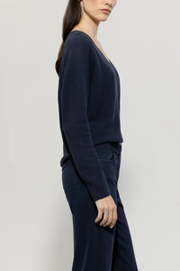 Luisa Cerano V-sweater in Navy