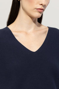 Luisa Cerano V-sweater in Navy