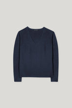 Load image into Gallery viewer, Luisa Cerano V-sweater in Navy
