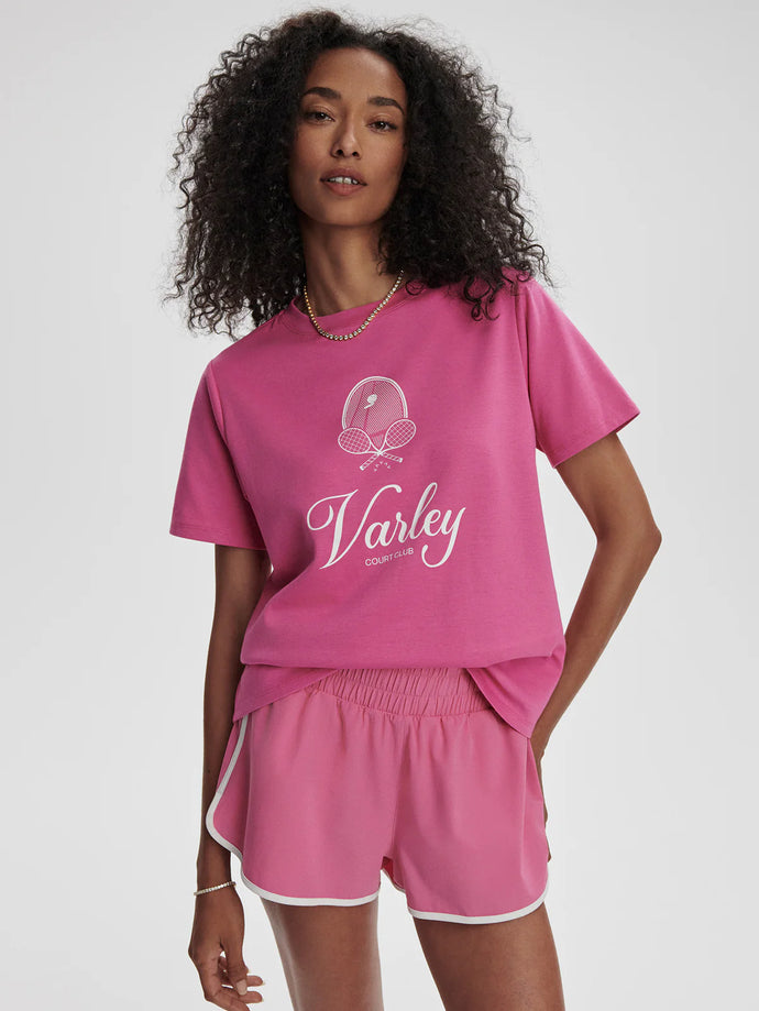 Varley Coventry Branded Tee in Ibis Rose