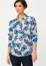 Load image into Gallery viewer, Olsen Floral Stripe Shirt in Blue
