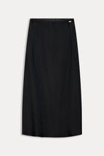 Load image into Gallery viewer, Pom Satin Black Skirt
