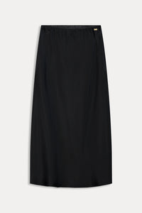 Pom Satin Black Skirt