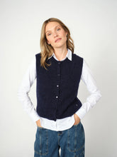 Load image into Gallery viewer, Mos Mosh Almine Thora Knit Vest in Navy
