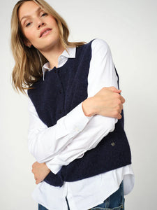 Mos Mosh Almine Thora Knit Vest in Navy