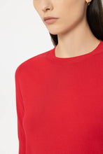 Load image into Gallery viewer, Luisa Cerano Half-Sleeve Fine Knit Sweater in Red
